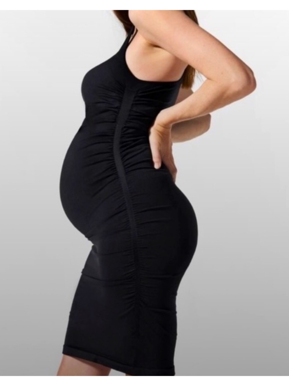 BLANQI Black Racerback Maternity Tank Dress